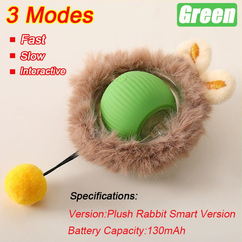 Novo Brinquedo Interativo para Gatos Bola Rolante Automática com Cauda Falsa Brinquedo Elétrico Inteligente Recarregável para Animais de Estimação Treinamento de Cães e Gatos Imita Rato
