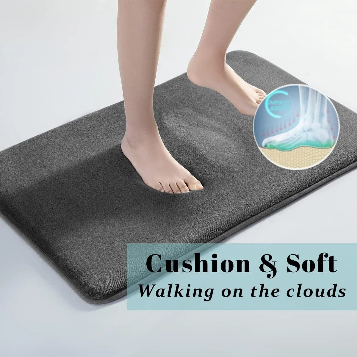 New Memory Foam Bath Mat Super Soft Absorbent Bathroom Rugs Non Slip Bath Rug Runner for Shower Bathroom Floors Carpet