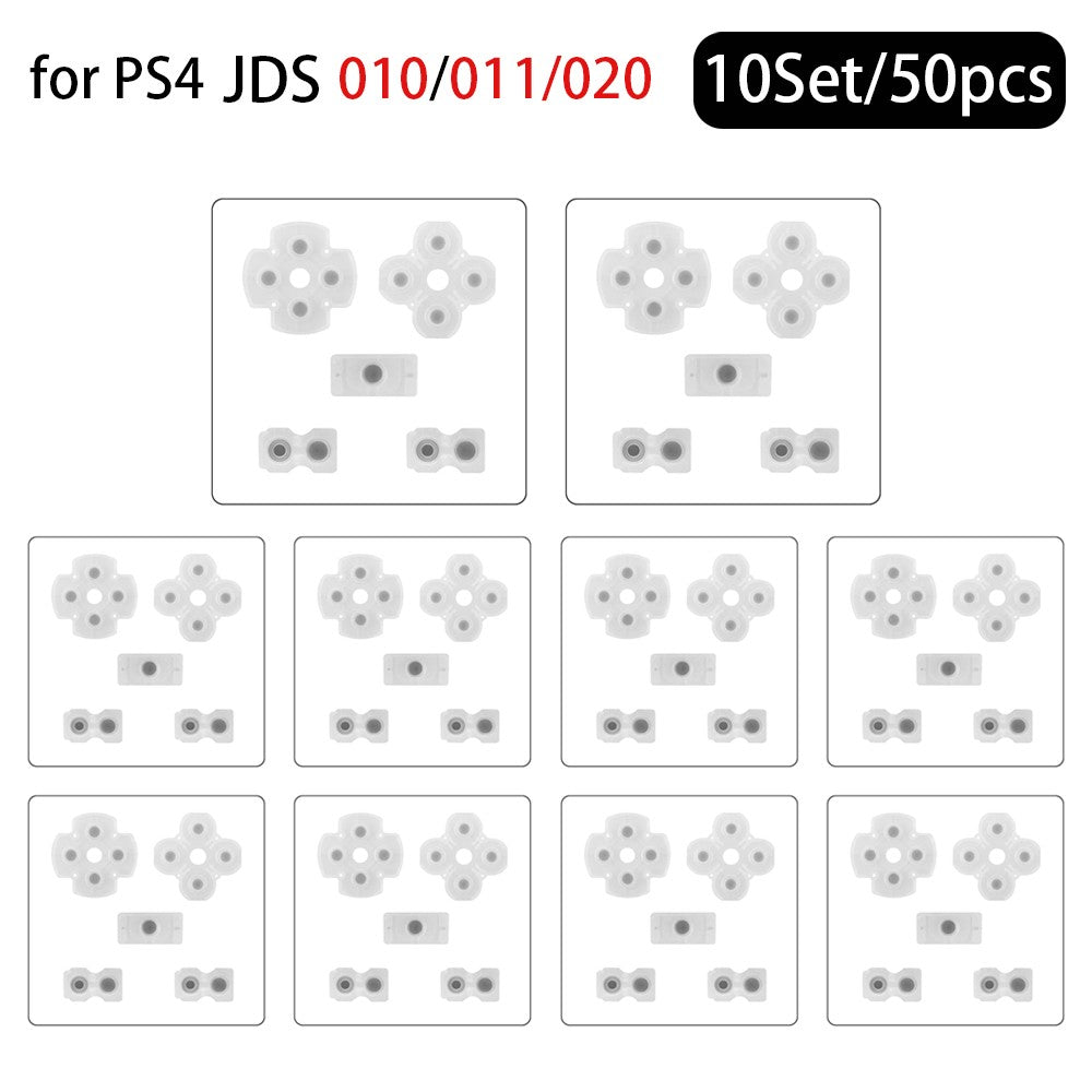 1-10Sets Replacement Conductive Rubber Pads for PS4 Controller Silicone Buttons Joystick Pads JDM-010/030/040/050 Repair Part