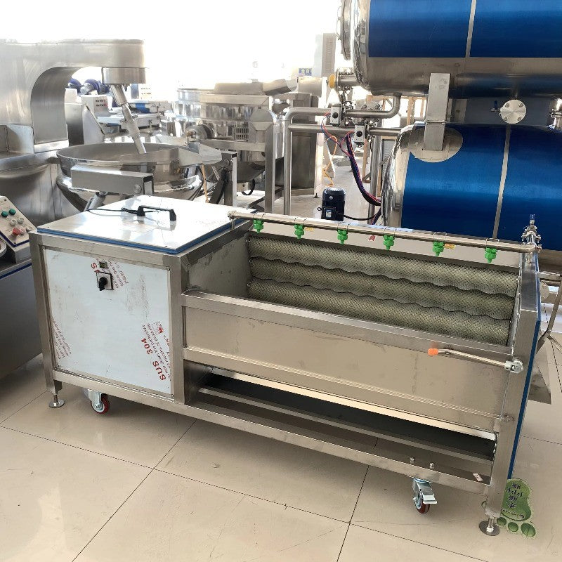 Fully Automatic Commercial Stainless Steel Roller Cleaning Machine Highly Efficient for Fruit Vegetable Root Crop Peeling Simple