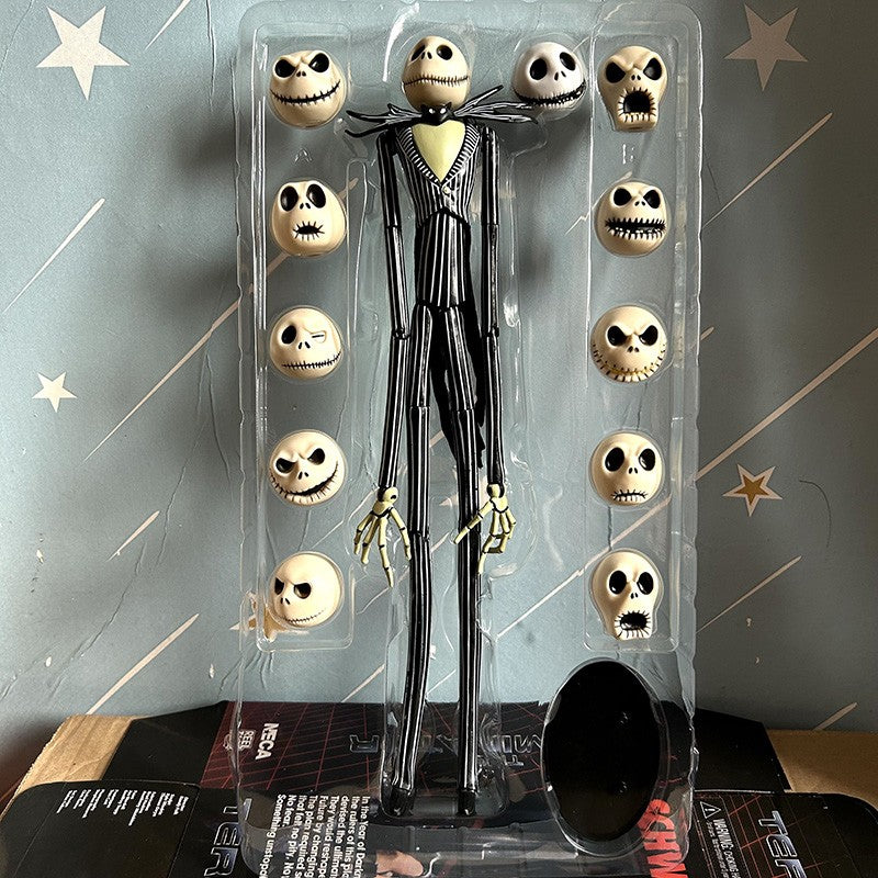 O Pesadelo Antes do Natal Boneco de Ação Deluxe Jack Skellington 12 Rostos Jack Jack Cadeira Versão Modelo Brinquedo Presente Decoração