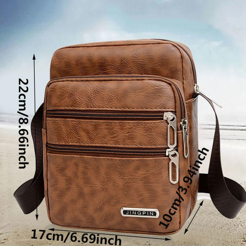 Men's PU Leather Crossbody Shoulder Bags High quality Tote Fashion Business Man Messenger Bag  Leather Bags fanny pack