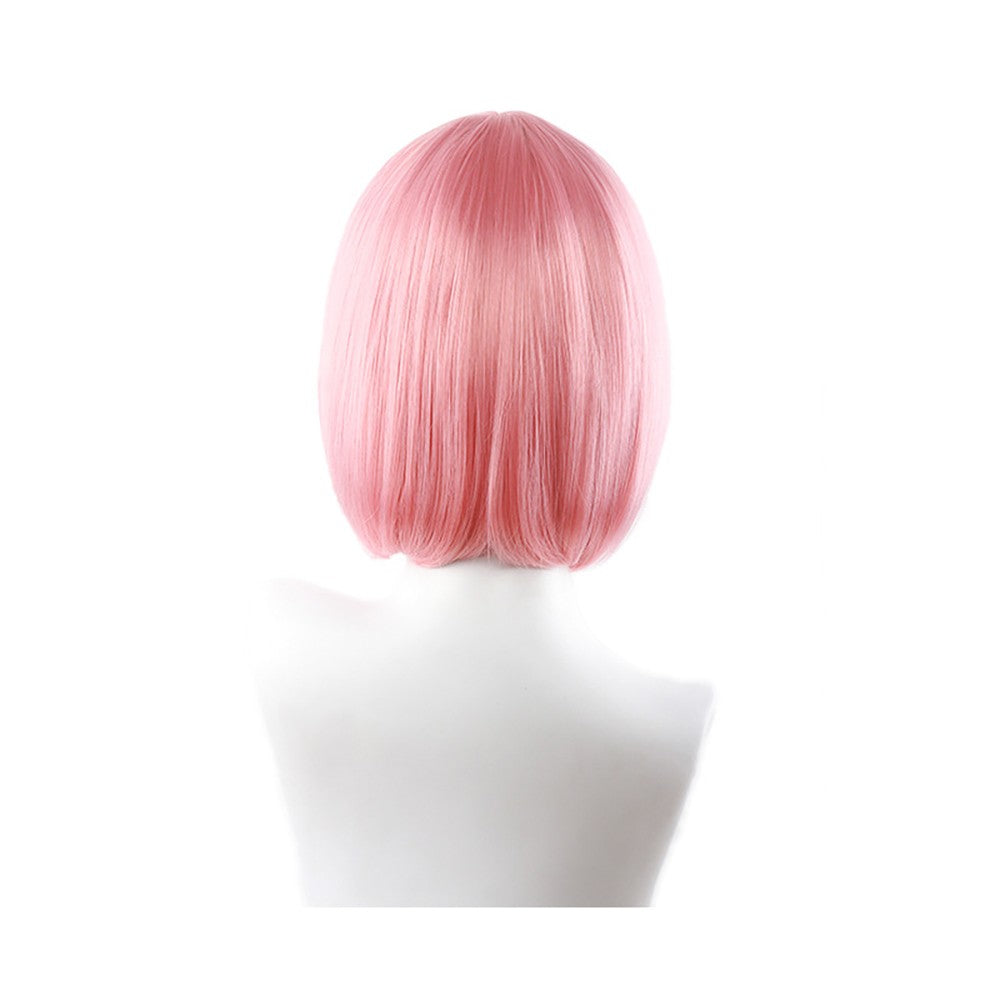 High-Quality Anime Ram Rem Cosplay Synthetic Hair 12-Inch Blue And Pink Short Halloween Daily Party Heat-Resistant Wig Natural