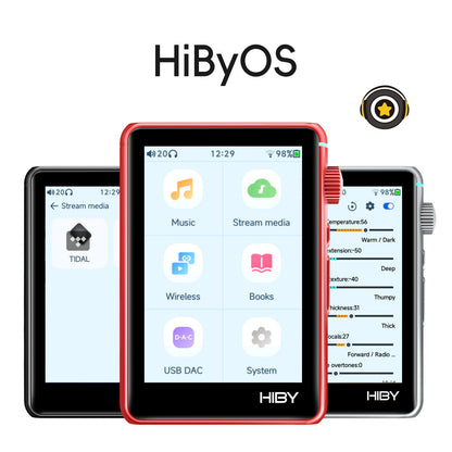 HiBy R3 II 2025 / R3 Gen 2 Music Player Bluetooth 5.1 WiFi MQA16X DSD256 Web Radio USB Audio Dongle DAC X1600E ES9219C 3.2‘’