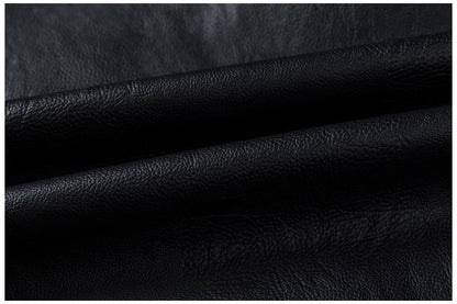 Men's Vintage Biker Leather Jacket Autumn Winter Retro Stand Collar Motorcycle PU Coat Warm Windproof Fashion Casual Jacket