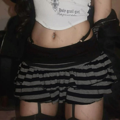 Cute sweet millennium Spice Girls lace mini skirt Trendy elegant Vintage Harajuku skirt subculture fashionable female Slim skirt