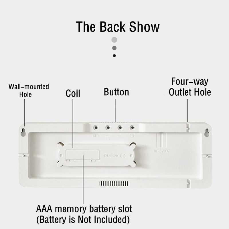 Large Digital Wall Clock Temp Date Week Display Remote Control Power Off Memory Table Clock Wall-mounted Dual Alarms LED Clocks