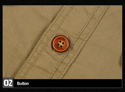 New Men's Casual Shirts Short Sleeve Pure Cotton Shirt Male Solid Oversized Military Cargo Shirts Men Clothing Shirt 5XL A2F168