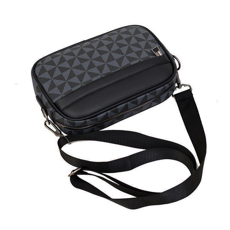 Casual Lightweight Business Shoulder Bags for Men PU Leather Messenger Bag Comfortable Wide Strap Crossbody Bags Designer Male