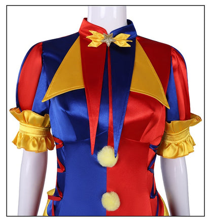 The Amazing Digital Circus Pomni Cosplay Costume Women Men Girls Boys Clown Costume Suit Halloween Party Role Playing Outfits