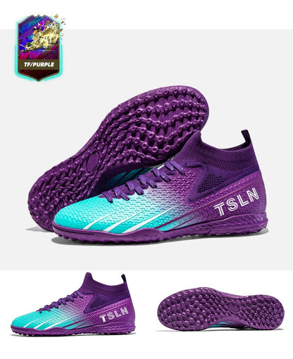 Men's Soccer Shoes Cleats Professional High-Top Breathable Athletic Football Boots,Outdoor Football Training Shoes for TF/AG Boy