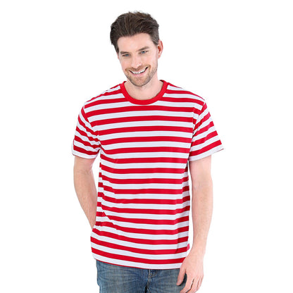 Black White Striped Shirt Men Cotton Short Sleeve Casual Basic Tee Adult Halloween Top Summer Fashion Daily Clothes