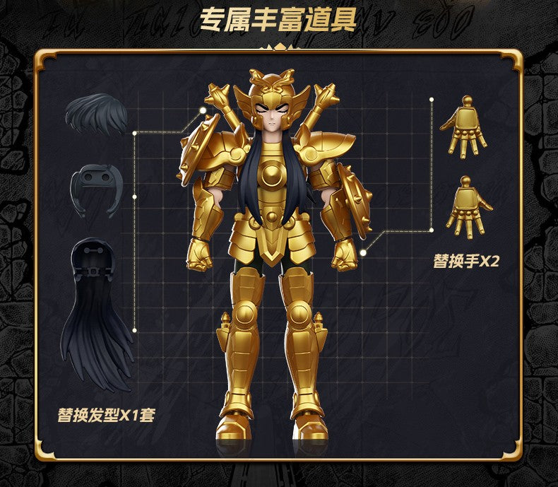 Blokees Gold Saint Action Figure Versão Galáxia 02 Libra Dohko Sagitário Saint Seiya Brinquedos de Montar Presente de Aniversário Infantil