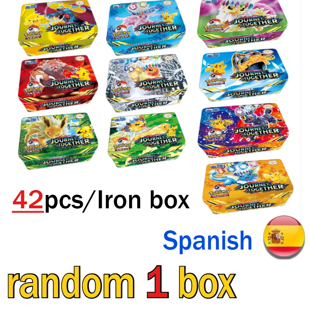 Hot 41/42/48/68/118/210 Caixa de Ferro Pok é mon Pikachu Trading Game Card PTCG Mewtwo Sylveen Série de Brinquedos Anime Battle Card