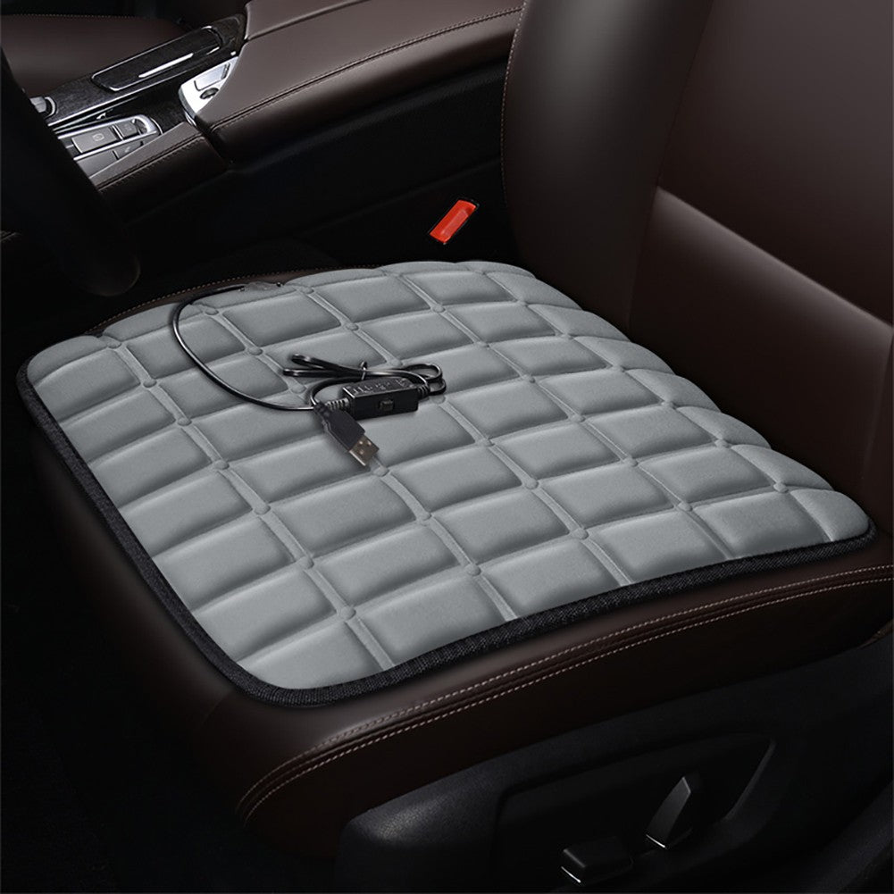 5V USB Heated Car Seat Cover 43x43cm Electric Heating Pad Universal Car Seat Heating Cushion Foot Warmer for Autumn and Winter
