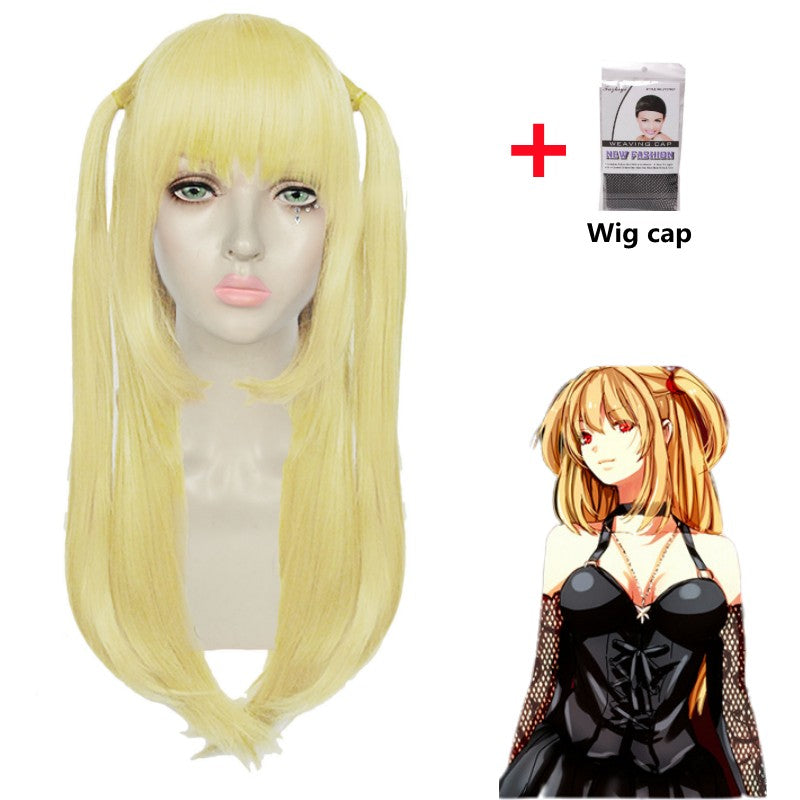 Death Note Cosplay Costume Misa Amane Imitation Leather Sexy Dress +Neck jewelry+stockings+necklace Uniform Outfit Halloween Wig