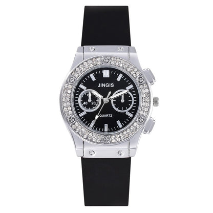 New Women Watches Fashion Silicone Quartz Watch All-Match Men's and Women's Same Diamond Watch Neutral Watch Alloy Student Watch
