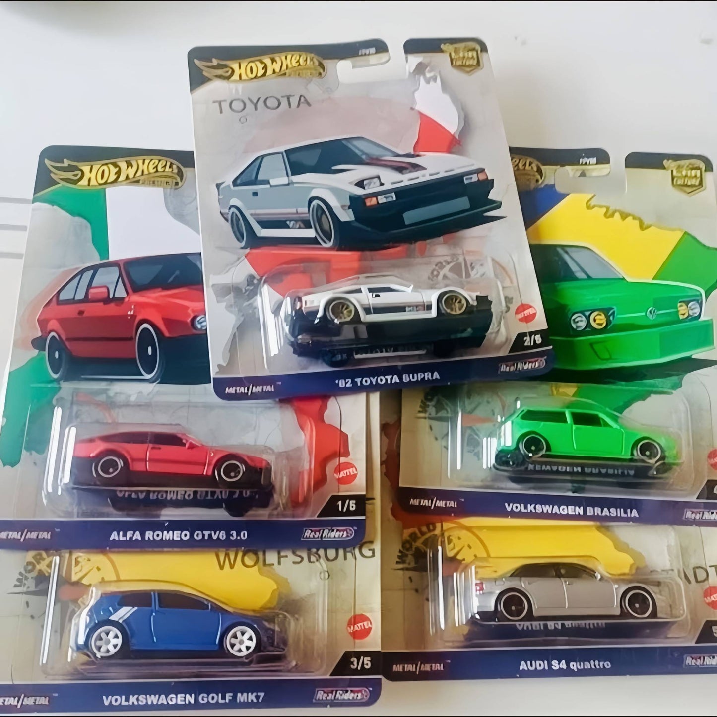 Hot Wheels Premium Car Culture World Tour 1/64 Diecast Volkswagen Golf Brasília Audi S4 Quattro Alfa Brinquedo Veículo Modelo