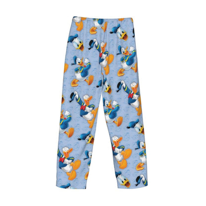 Custom Print Mickey Mouse Donald Duck Pajama Pants Men Sleep Sleepwear Bottoms with Pockets