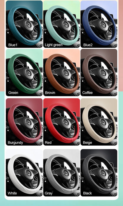 Motocovers Car  Anti-Slip Leather Steering wheel Cover Universal car Steering Wheel Protective Cover Fashion Style 38cm Type O D