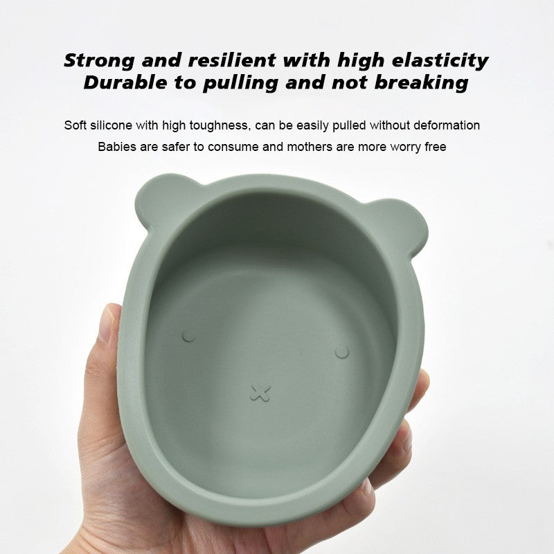 BPA Free Baby Silicone Feeding Bowl Cartoon Dishes For Kids Suction cup Anti-Drop Non-Slip Dinnerware Autonomous eating training
