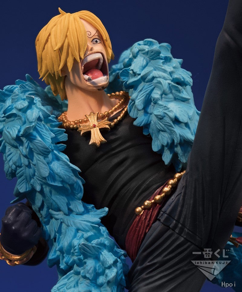 16CM Anime One Piece Sanji Figure 20th Anniversary Blue Set Boneco Modelo Brinquedo Colecionável Action Figure PVC