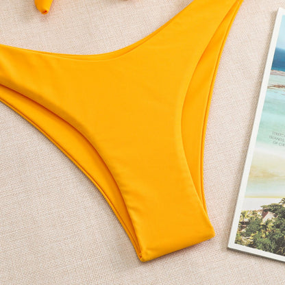 Push Up Bikini Set Women's Swimwear 2024 New Halter Bandeau Underwire Swimsuit Beach Bathing Swimming Suit for Women