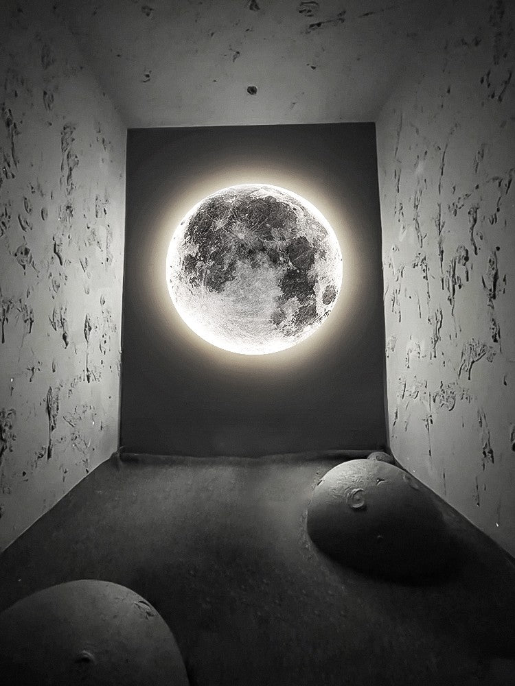 Moon Wall Lamp Living Room Background Wall Ceiling Lamp Art Bedroom Ceiling Lamp Imitating the Moon Surface Decorative Lamp