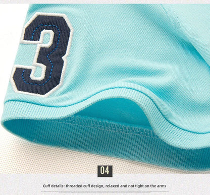 Summer Polo Shirt Men Cotton Casual Embroidery Polo T Shirt Solid Short Sleeve Lapel Button Shirt Business Fashion Designer Male