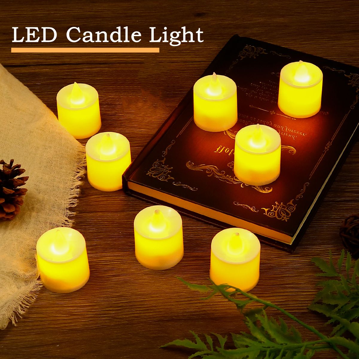 24/12PCS With Battery Flickering LED Candle Tealights Flameless Wedding Home Christmas Decor Candle Battery-powered Night Light