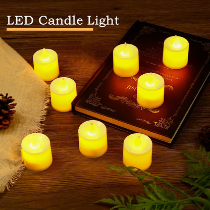 24/12PCS With Battery Flickering LED Candle Tealights Flameless Wedding Home Christmas Decor Candle Battery-powered Night Light