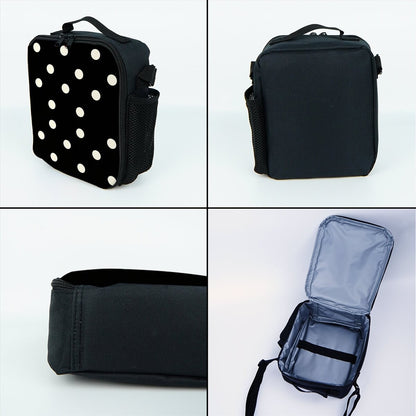 Polka Dots Print Wheeled Rolling Bag Set with Lunch Box Pen Bag with Wheels School Trolley Backpack Bag for Girl/Boys