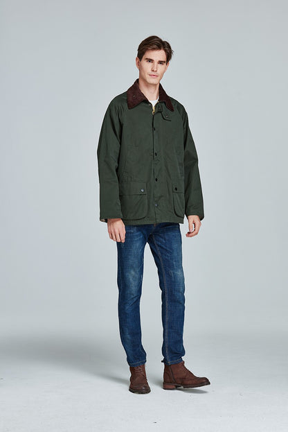 mens hunting classic olive casual waterproof rain clothing beadnell winter ashby bedale un-wax coat parka women beaufort jacket