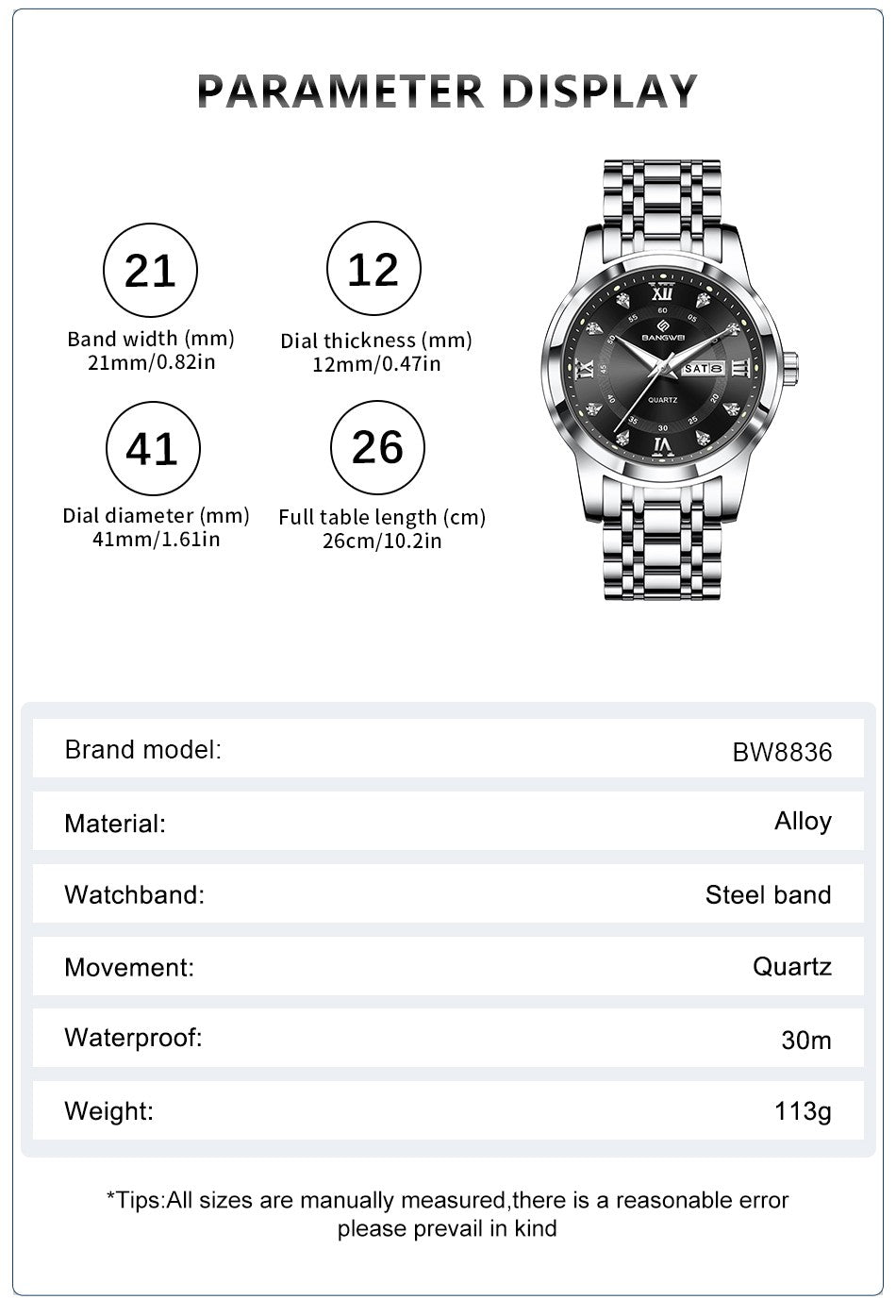 LIGE Brand BANGWEI Quartz Man Watch Fashion Stainless Steel Band Business Luxury Diamond Waterproof Calendar Watches for Men+Box