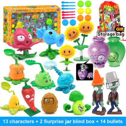 PLANTS VS ZOMBIES 2 Toys Full Set New Role Pea Shoote Alliance Bullet Ejection Attack Walking Dead Children's Gifts Delivery Bag