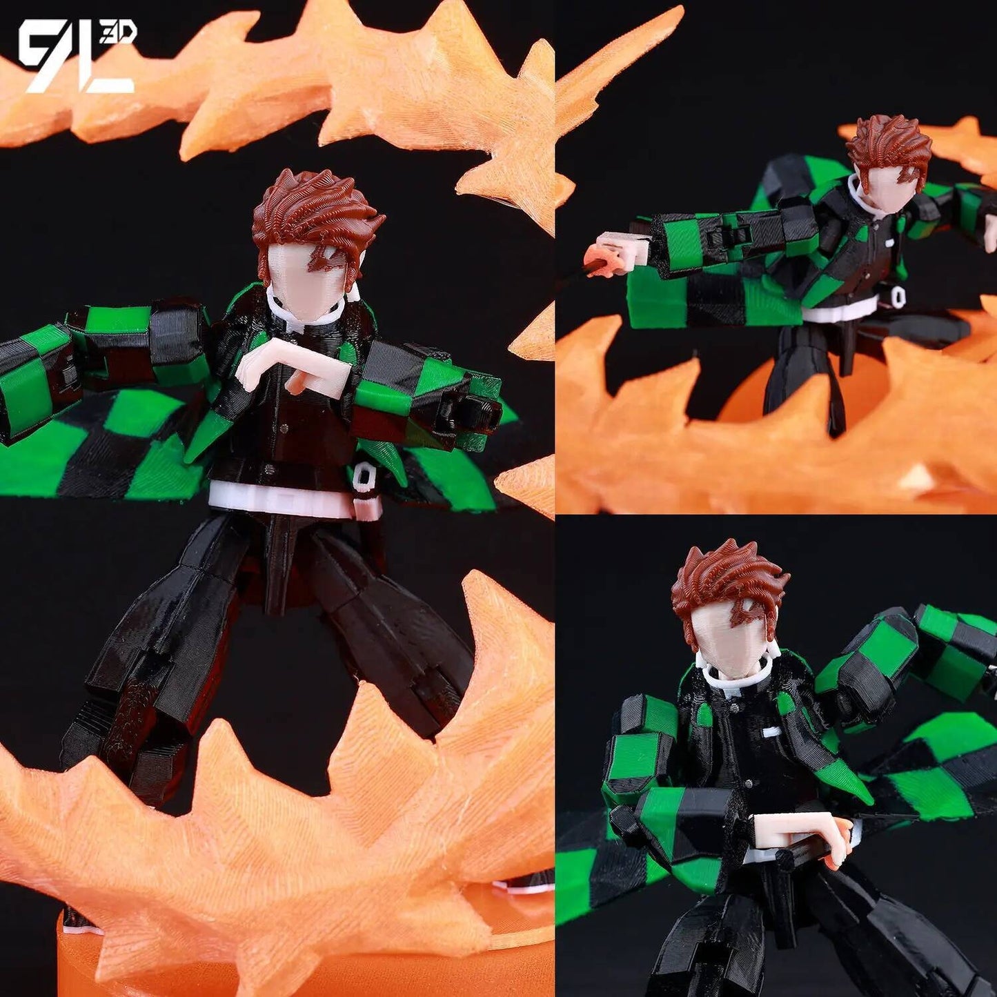 AKAZA Tanjiro Kamado Lucky Dummy 13, de Demon Slayer, impresso em 9L3D, figuras de ação articuladas Mannequin Toys para fãs de anime