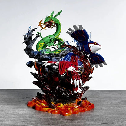 35cm/13.78in Pokemon Anime Figure Groudon Kyogre Rayquaza Action Figures Pvc Collection Model Toys for Childre Gifts