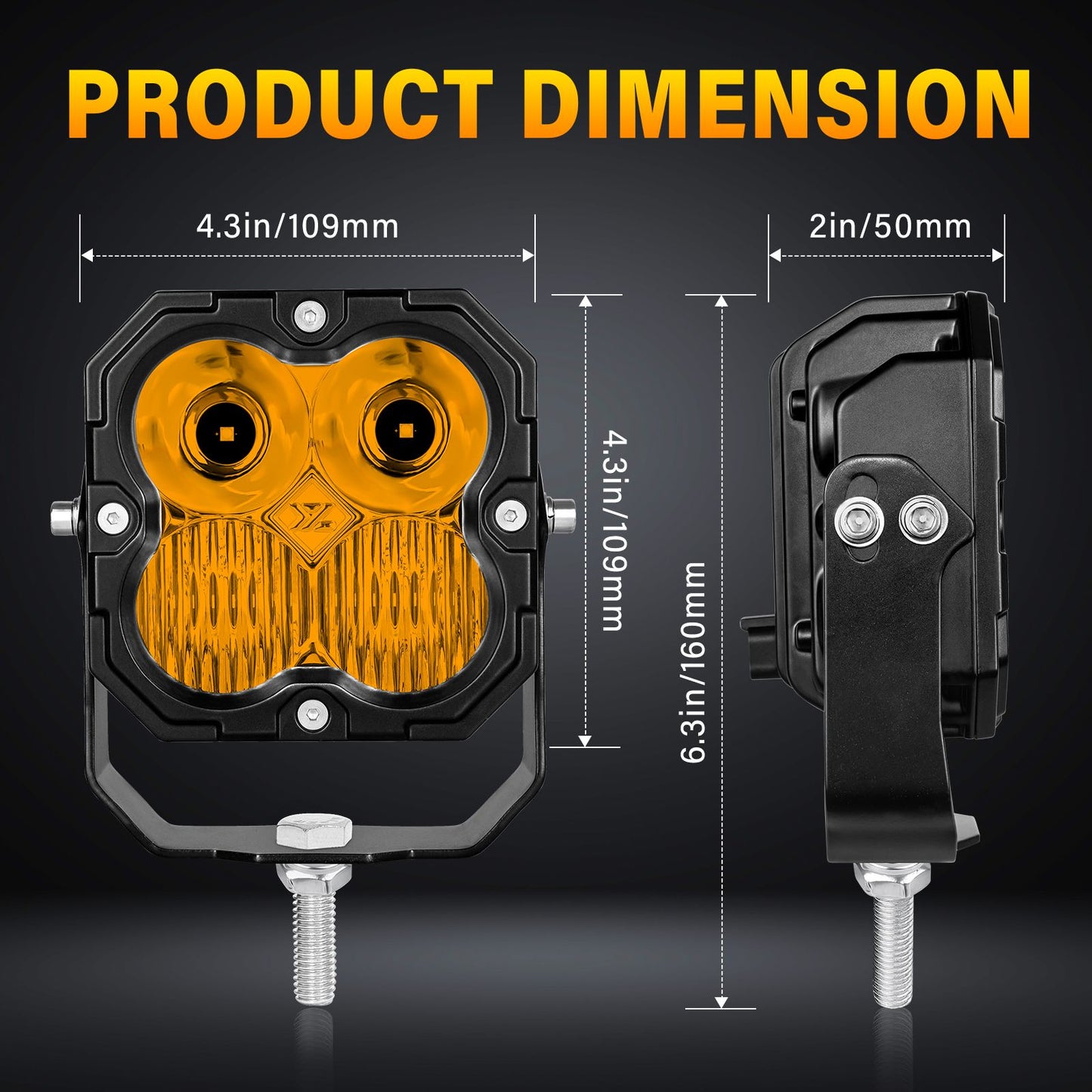 4in 30W Amer Cube LED Pod Light Spot Flood Combo Beam Work Lights,3055K/3530K Car Off-Road Driving Lamp for Truck,SUV,Motorcycle