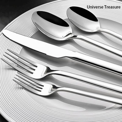 5PCS premium quality 420 and 18-10 Stainless steel Dinnerware Set cutlery set steak knife and fork dessert fork and spoon