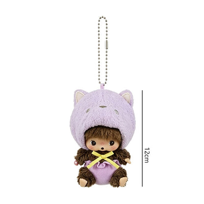 Kawaii Monchichi Doll Figure Keychain Furry Chimutan Monchhichi Figurines Hanger Pendant Bags Charm Accessories Small Gift