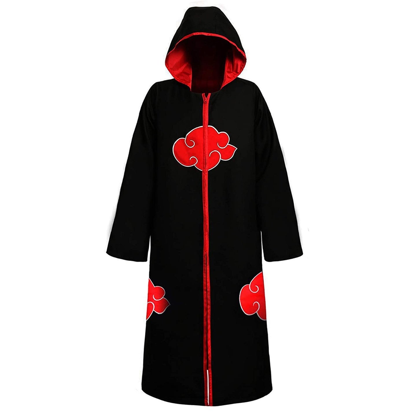 AnimeNinja Cosplay  Akatsuki Cosplay Ninja Costume Uchiha Itachi Red Cloud Cloak Robe Cloak Headband Props Halloween Clothe