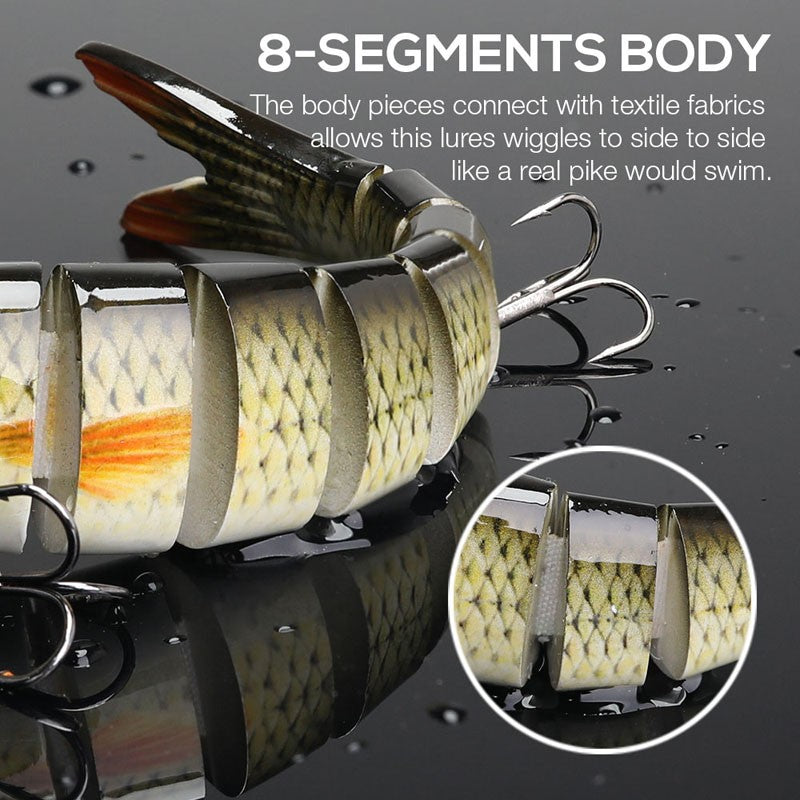 Iscas de Pesca Multi Articuladas Swimbait Crank Bait Isca Artificial Biônica de Afundamento Lento Água Doce Água Salgada Acessórios de Pesca de Truta Baixo