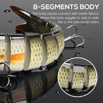 Iscas de Pesca Multi Articuladas Swimbait Crank Bait Isca Artificial Biônica de Afundamento Lento Água Doce Água Salgada Acessórios de Pesca de Truta Baixo