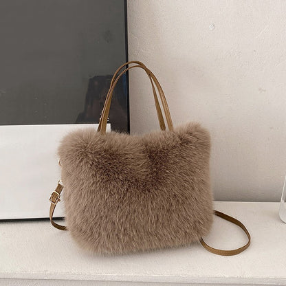 Solid Zipper Women's Shoulder Bags Ladies Bags on Sale 2024 High Quality Winter Milk Cotton Women's Handbags Fashion Soft Bolsos