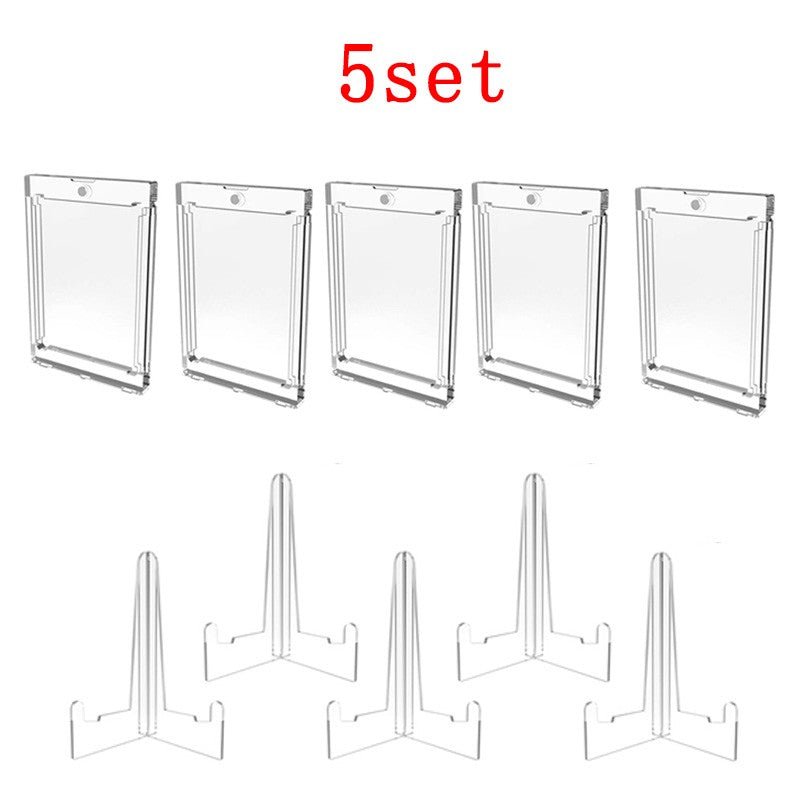35PT Magnetic Card Holder Set Caixa Expositora Adequada para Cartas Colecionáveis de YuGiOh Pokémon Jogo Esporte Protetor de Acrílico Rígido Brinquedo