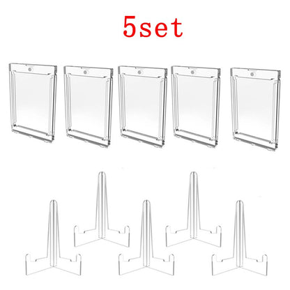 35PT Magnetic Card Holder Set Caixa Expositora Adequada para Cartas Colecionáveis de YuGiOh Pokémon Jogo Esporte Protetor de Acrílico Rígido Brinquedo