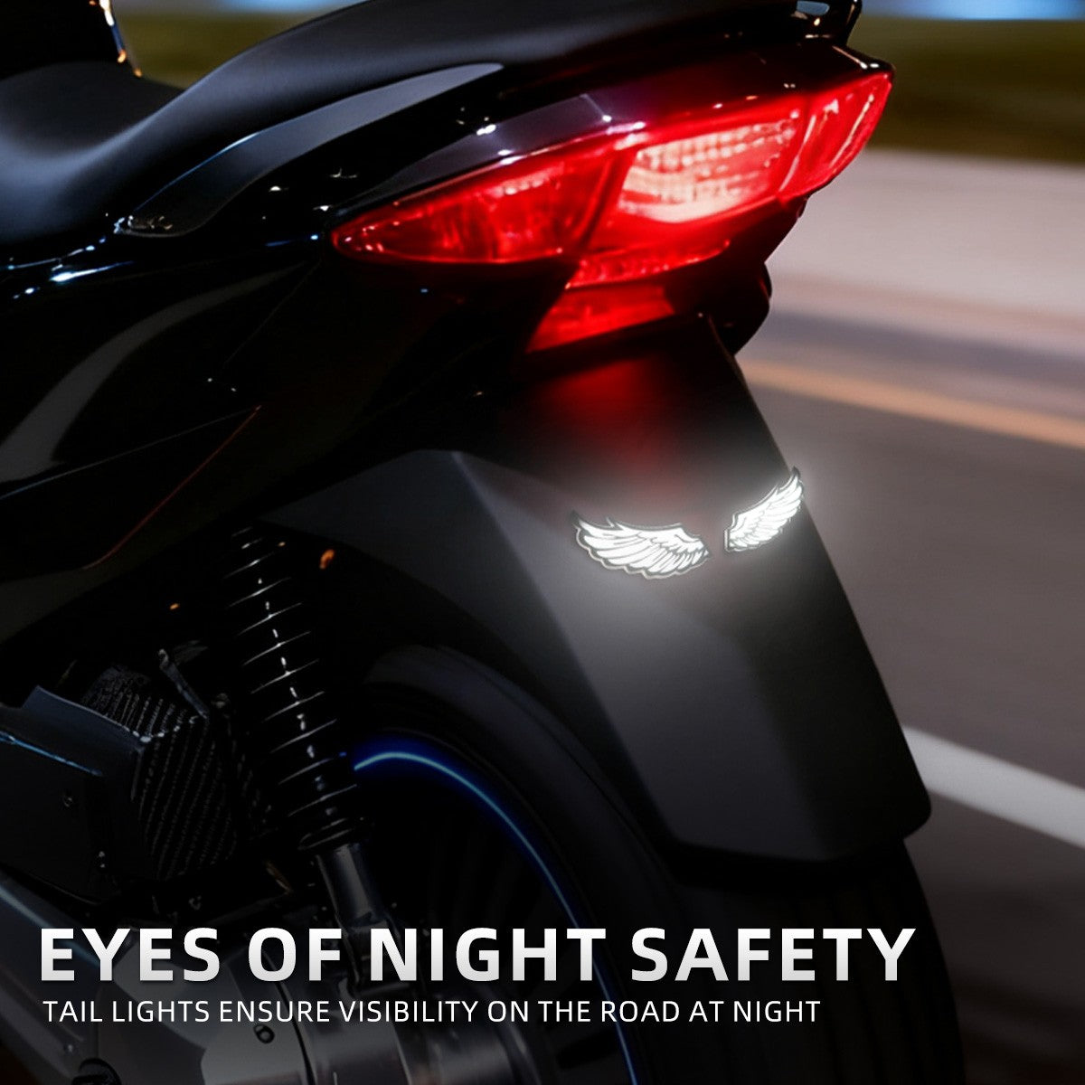 Luz LED de Moto em Formato de Asa Olhos de Águia Luz Traseira Decorativa Luz Criativa Pisca-Pisca Indicador de Seta