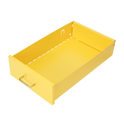 Gaveteiro de Metal com Rodas e Fechadura | Armário para Documentos com 6 Gavetas para Escritório em Casa, com Rodas | Branco-sujo/Verde/Amarelo