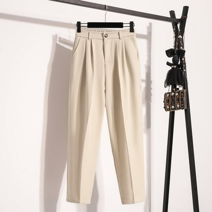 Plus Size Pants Woman 2025 Autumn Winter New Arrival High Waist Suit Pants High Quality Korean Style Straight Trousers