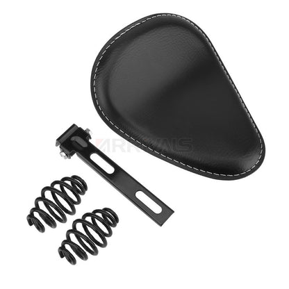 Assento de selim de couro de motocicleta retrô preto de couro solo para Harley Custom Chopper Bobber Honda Yamaha Kawasaki Suzuki